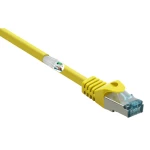 Basetech RJ45 BT-2270658 mrežni kabeli, patch kabeli cat 6a S/FTP 5.00 m žuta sa zaštitom za nosić, vatrostalan