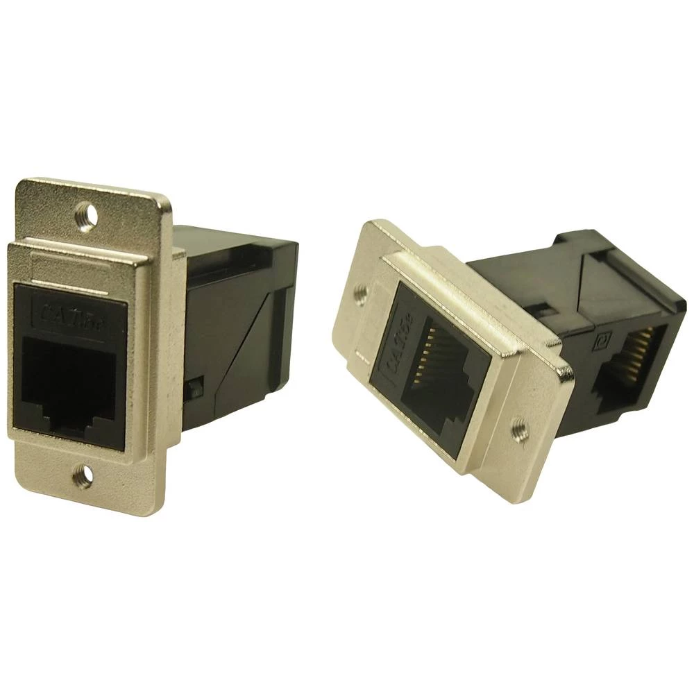 Cliff  SPLAV METALNI DUALSLIM CAT5e M3 CP30751M3 adapter, ugradbeni     nikal, crna 1 St. slika