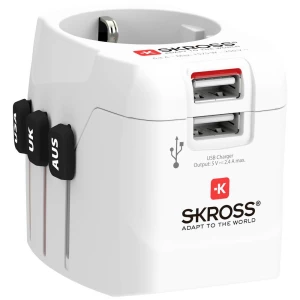 Skross 1302470 putni utikač  Pro Light USB (2xA) -World slika