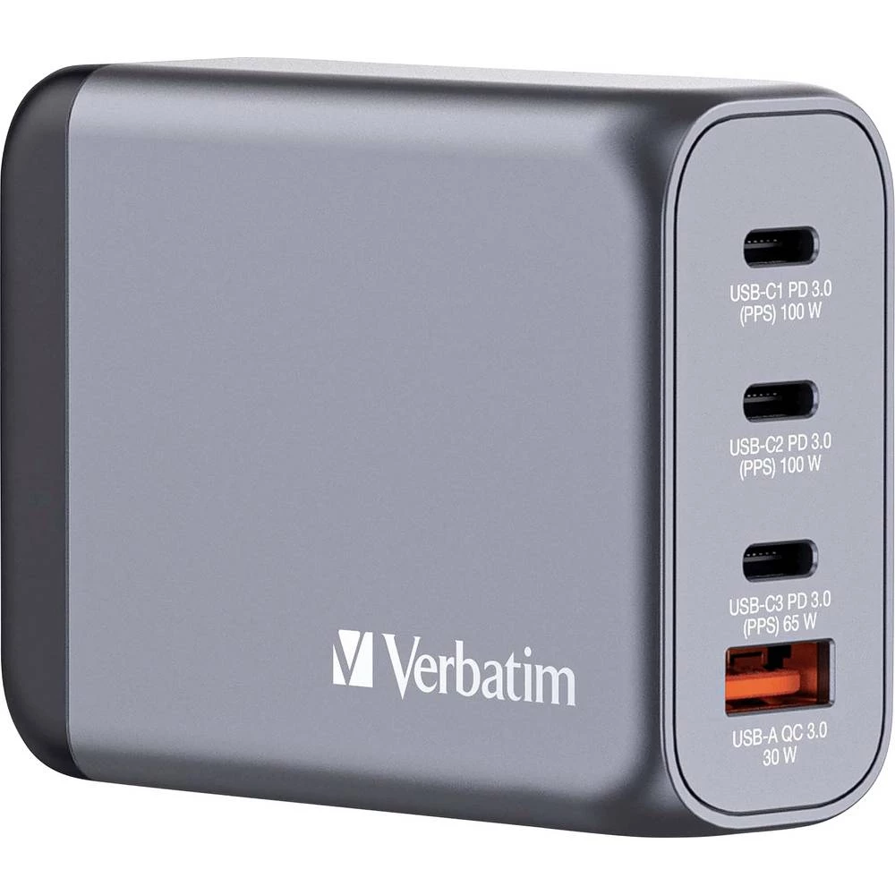 Verbatim GNC-100 32202 adaptar za putovanje   4 x 1x USB-A, 3x USB-C® GaN, s europskim adapterom, s UK adapterom, s SAD slika