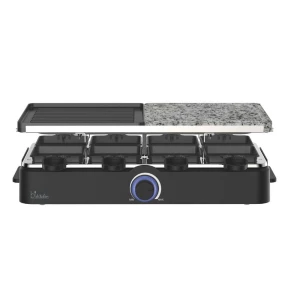 BiKitchen grill 950 Raclette premaz protiv lijepljenja, zaštita od pregrijavanja, indikatorska lampica, 8 posuda crna slika