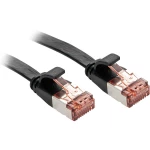LINDY 47573 RJ45 mrežni kabel, Patch kabel cat 6 U/UTP 3.00 m crna sa zaštitom za nosić 1 St.