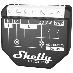 Shelly Wave 2PM UP relej maks. 16A, 2 kanala, funkcija mjerenja, Z-Wave Shelly Wave 2PM aktuator prebacivanja Z-Wave, Z-Wave+ slika