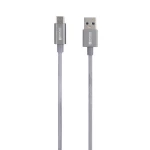 Skross USB kabel USB 3.2 gen. 1 (USB 3.0) USB-A utikač 1.20 m space siva okrugli, fleksibilan, oplaštenje od tekstila SKCA0012A-C120CN