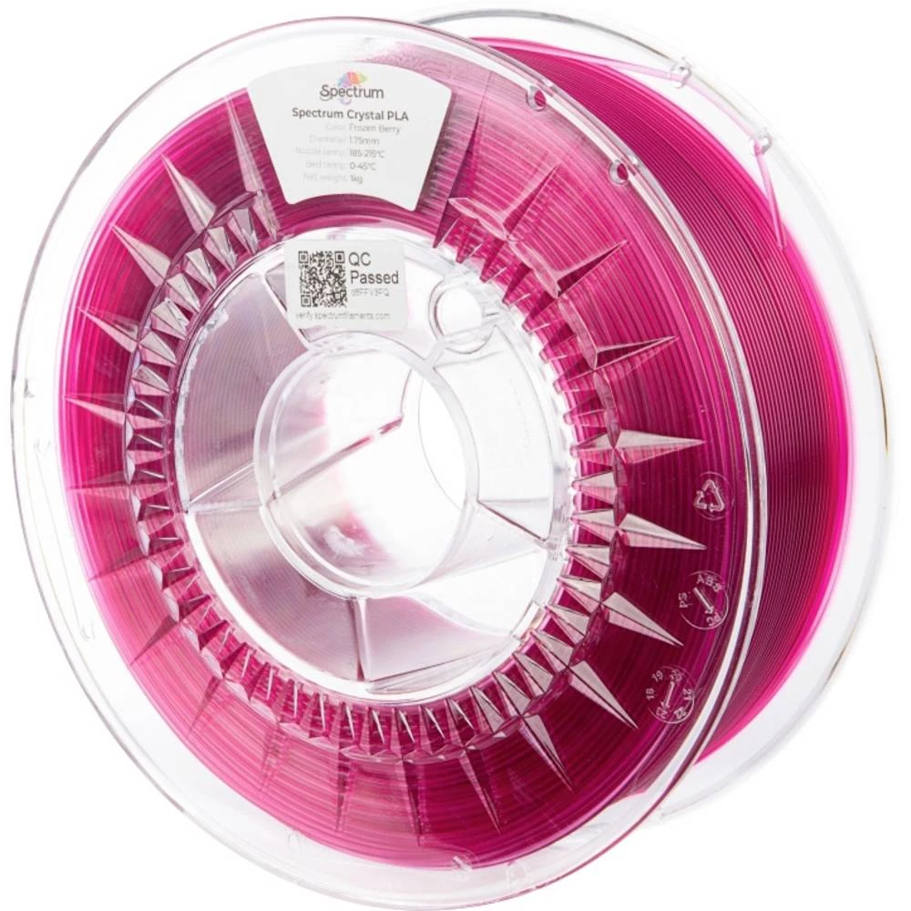 Spectrum Filaments 80886 PLA Crystal 3D pisač filament PLA povećana brzina ekstruzije 1.75 mm 1000 g Frozen Berry, crven slika