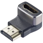 SpeaKa Professional SP-11306836 HDMI adapter [1x muški konektor HDMI - 1x ženski konektor HDMI] crna, srebrna UHD 8K @ 60 Hz, UHD 4K @ 120 Hz 90° kutno prema dolje