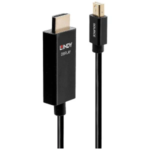 LINDY  priključni kabel Mini DisplayPort utikač, HDMI-A utikač 2 m crna 40922  DisplayPort kabel slika