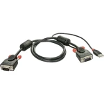 LINDY KVM priključni kabel [1x muški konektor vga - 1x muški konektor vga, muški konektor USB 2.0 tipa a] 3.00 m crna