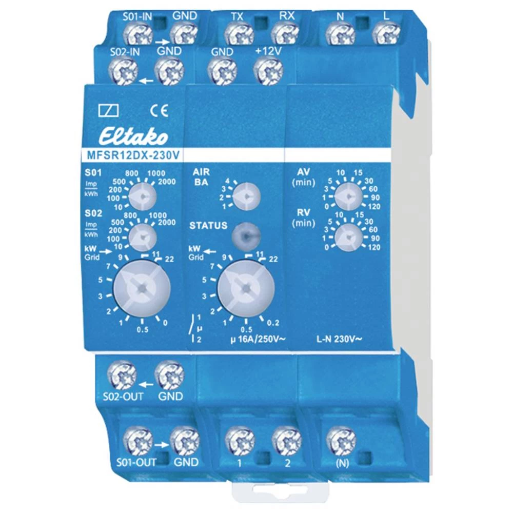 Eltako 22100530 MFSR12DX-230V višenamjenski strujni relej 230 V/AC 1 St. Vremenski opseg: 0.1 - 14400 s 1 zatvarač slika