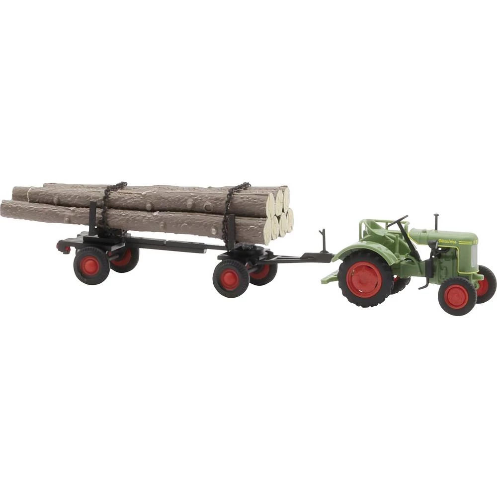 Busch 54152 h0 model poljoprivrednog stroja Fendt F 15 Dieselross s prikolicom za drva slika
