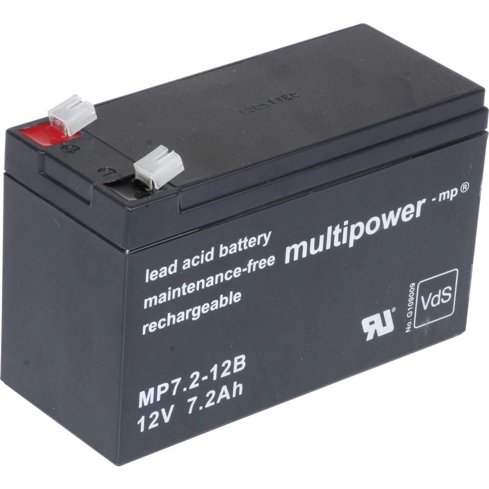 multipower MP7,2-12B MP7.2-12B olovni akumulator 12 V 7.2 Ah olovno-koprenasti (Š x V x D) 65 x 102 x 151 mm plosnati pr slika