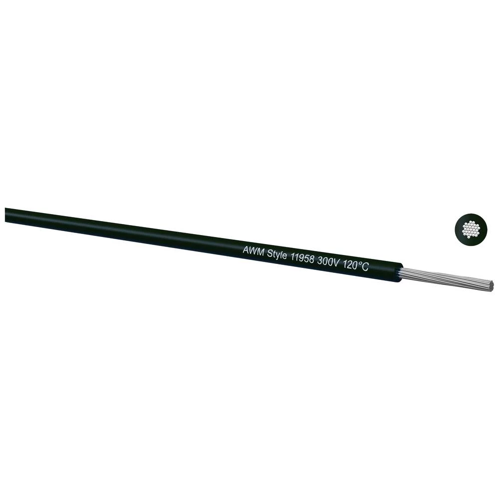 Kabeltronik 780201809 pletenica UL 11958 1 x 0.56 mm² crna 500 m slika
