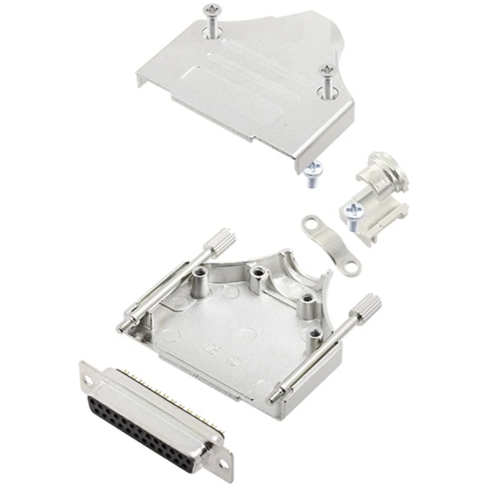 Višestruki ženski konektor D-SUB komplet 180 ° Broj polova: 25 Lemni kup TRU COMPONENTS TCMHDM25DBSK 1 ST slika