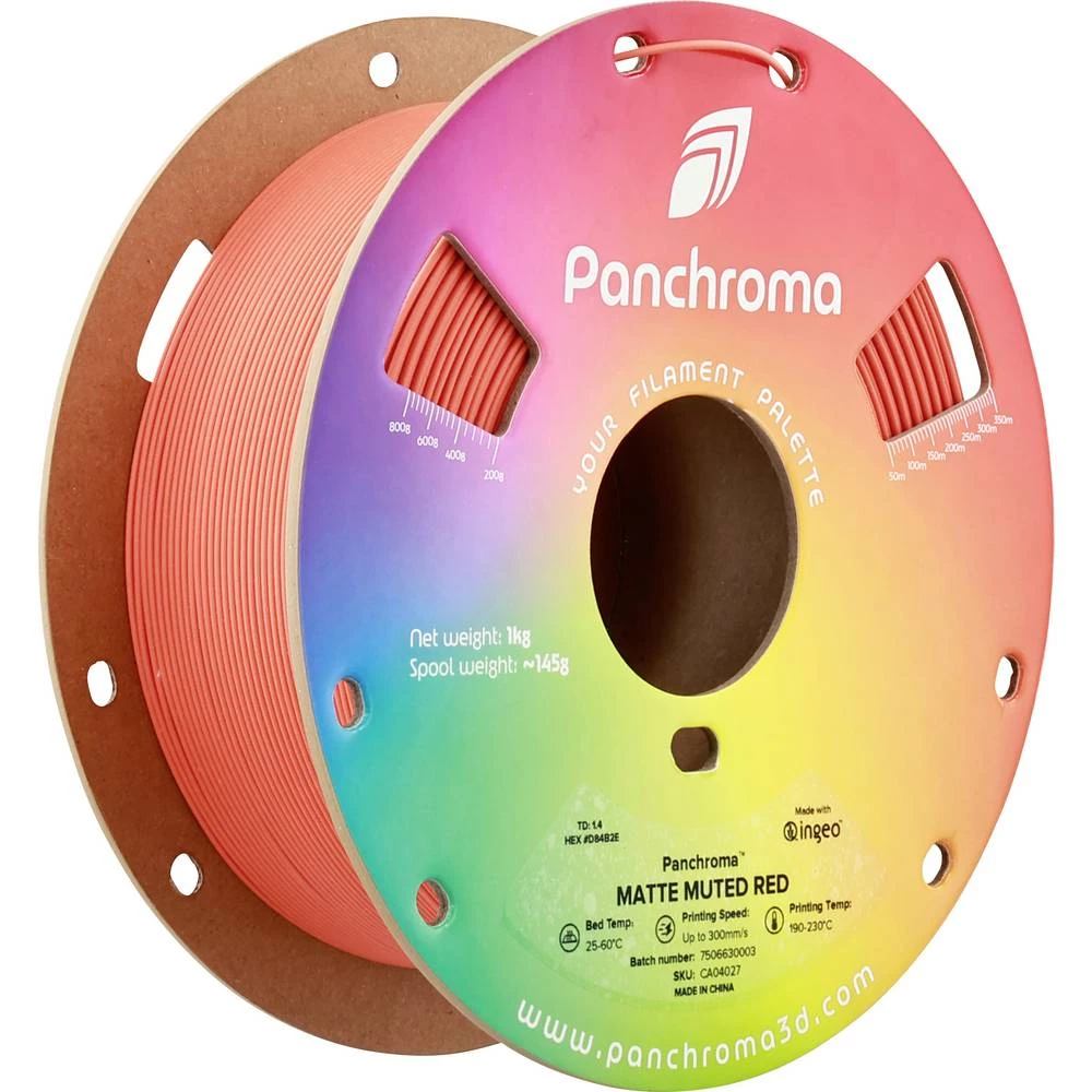 Polymaker CA04027 Panchroma™ Matte 3D pisač filament PLA mat, manji sadržaj plastike 1.75 mm 1000 g Muted Red, crvena 1 slika