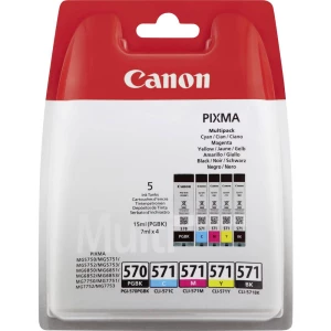 Canon patrona tinte PGI-570, CLI-571 PBKBKCMY original kombinirano pakiranje crn, foto crna, cijan, purpurno crven, žut 0372C004 patrone, komplet od 4 komada slika