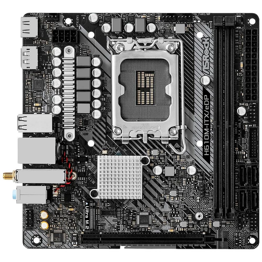 ASRock H610M-ITX/eDP matična ploča Baza Intel® 1700 Faktor oblika (detalji) Mini-ITX Set čipova matične ploče Intel® H61 slika