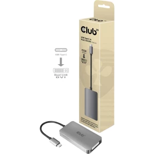 USB Adapter [1x Muški konektor USB-C™ - 1x Ženski konektor RJ45] Aluminij boja club3D slika