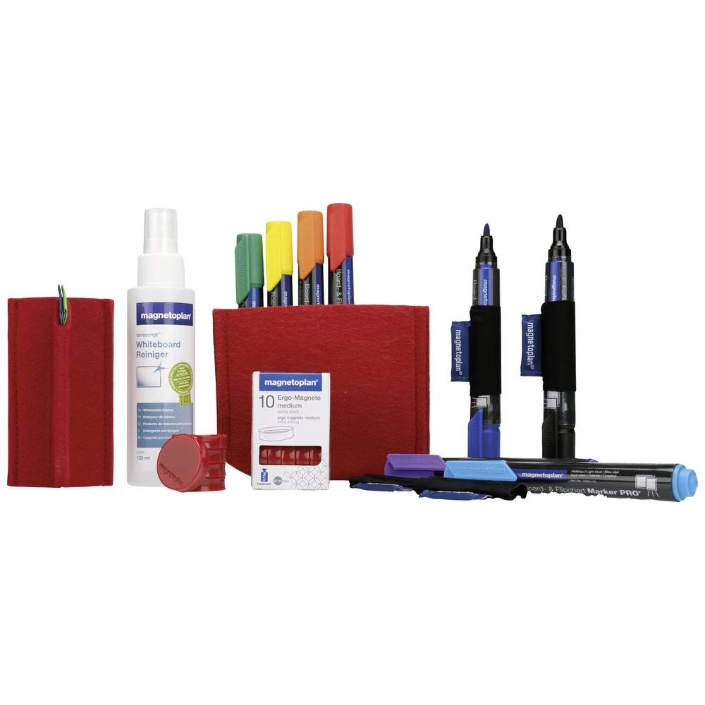 magnetoplan set pribora za bijelu ploču Essential Set crvena slika