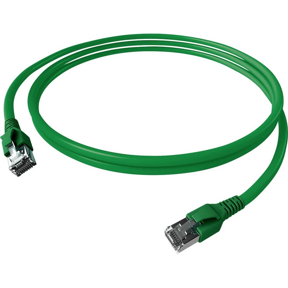 Easylan CP1KGBGBG0050 RJ45 mrežni kabel, Patch kabel CAT 6a S/FTP 5 m zelena dvostruko zaštićen, bez halogena, vatrostal slika