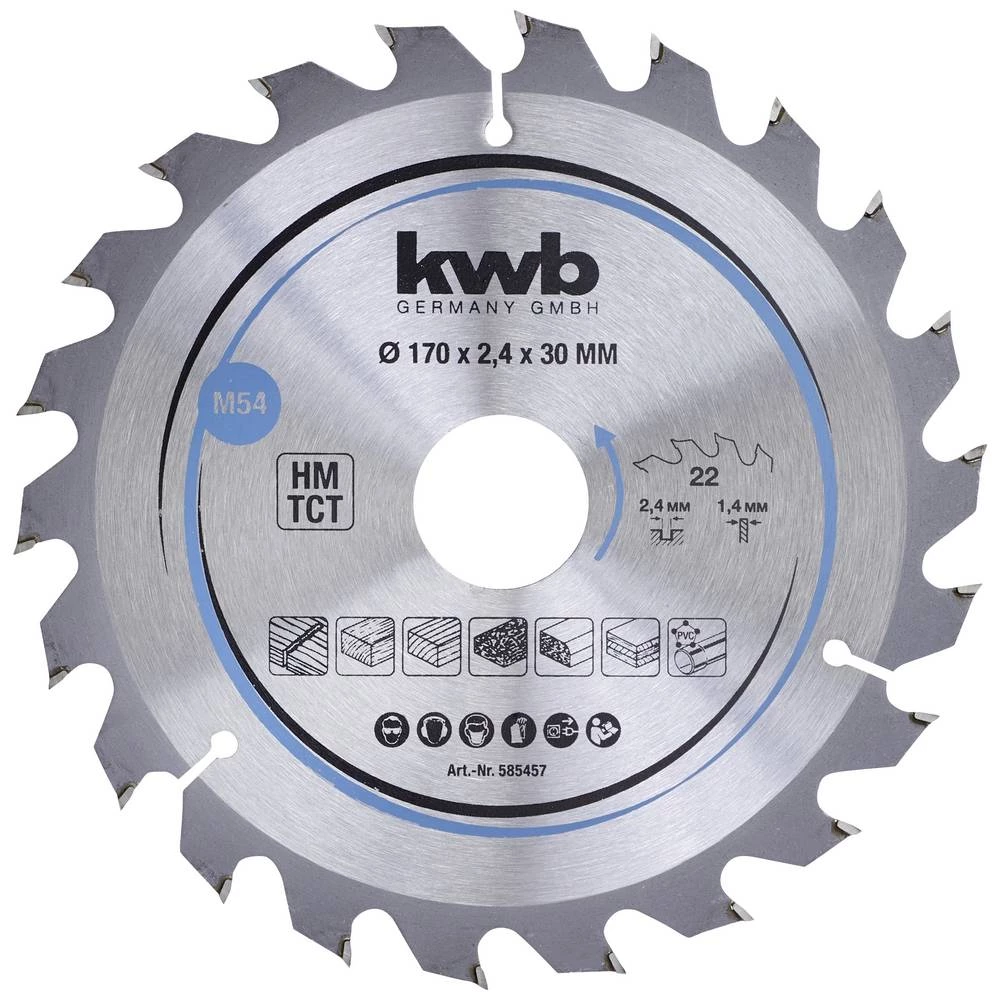 kwb 585457 list kružne pile 170 x 30 mm 1 St. slika