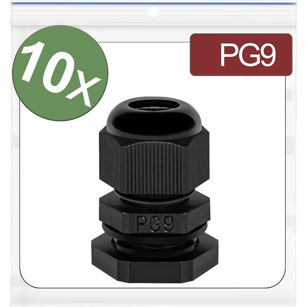 Quadrios 24CA379 kabelska uvodnica  PG9  poliamid crna 10 St. slika