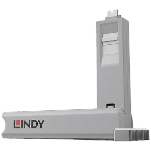 LINDY Zaključavanje USB-C™ priključka  4-dijelni komplet bijela  uklj. 1 ključ 40427 slika