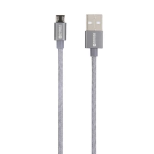 Skross USB kabel USB 2.0 USB-A utikač 1.20 m space siva okrugli, fleksibilan, oplaštenje od tekstila SKCA0010A-M120CN slika