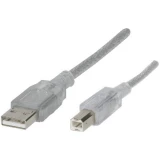 Renkforce USB kabel USB 2.0 USB-A utikač, USB-B utikač 3.00 m prozirna
