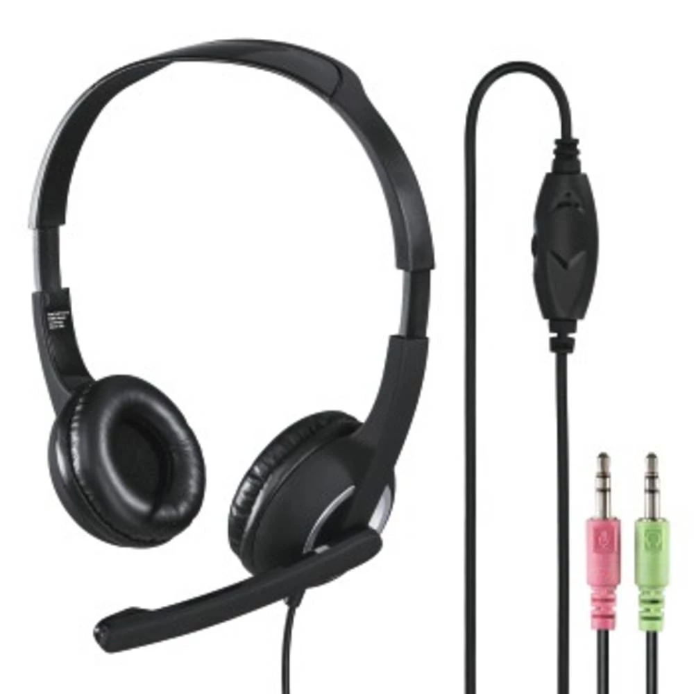 Hama  računalo  Over Ear Headset žičani stereo crna  kontrola glasnoće slika