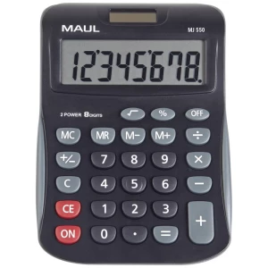 Maul MJ 550 stolni kalkulator crna Zaslon (broj mjesta): 8 baterijski pogon, solarno napajanje (Š x V) 155 mm x 11 mm slika