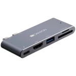 Canyon mini Displayport adapter CNS-TDS05DG Pogodno za marku (priključne stanice za prijenosno računalo): Apple USB-C® Power Delivery, integrirani čitač kartica
