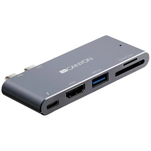 Canyon mini Displayport adapter CNS-TDS05DG Pogodno za marku (priključne stanice za prijenosno računalo): Apple USB-C® Power Delivery, integrirani čitač kartica slika