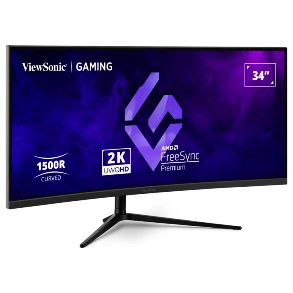 Viewsonic VX3418C-2K LED zaslon Energetska učinkovitost 2021 F (A - G) 86.4 cm (34 palac) 3440 x 1440 piksel 21:9 1 ms V slika
