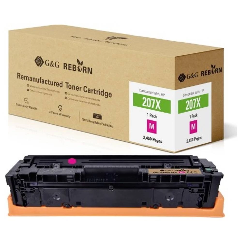 G&G toner zamijenjen HP 207X kompatibilan purpurno crven 2450 Stranica Reborn remanufactured 21288 slika