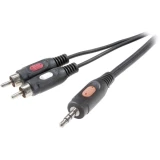 SpeaKa Professional-Činč/JACK audio priključni kabel [2x činč utikač - 1x JACK utikač 3.5 mm] 1.50 m crn