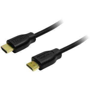 LogiLink HDMI Priključni kabel [1x Muški konektor HDMI - 1x Muški konektor HDMI] 7.5 m Crna slika