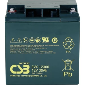 CSB Battery EVX 12300 EVX12300 olovni akumulator 12 V 30 Ah olovno-koprenasti (Š x V x D) 166 x 175 x 125 mm M5 vijčani slika
