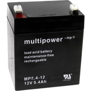Olovni akumulator 12 V 5.4 Ah multipower PB-12-5,4-4,8 MP5,4-12 Olovno-koprenasti (Š x V x d) 90 x 107 x 70 mm Plosnati priključ slika