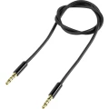SpeaKa Professional-JACK audio priključni kabel 4polig [1x JACK utikač 3.5 mm - 1x JACK utikač 3.5 mm] 1 m crn slika