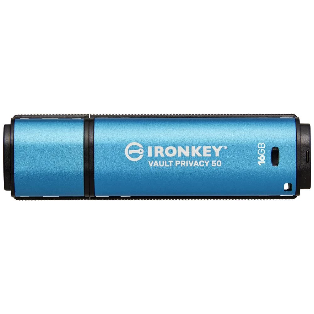Kingston IronKey Vault Privacy 50 Series USB stick maloprodaja 16 GB crna/plava IKVP50/16GB USB 3.2 gen. 1 (USB 3.0) slika