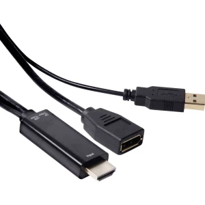 HDMI Adapter [1x Muški konektor HDMI - 1x Ženski konektor DisplayPort] Crna club3D slika