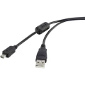 Renkforce USB kabel USB 2.0 USB-A utikač 1.50 m crna boja s feritnom jezgrom, pozlaćeni kontakti slika