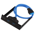 i-tec U3EXTEND USB 3.0-prednji okvir Hub Crna, Plava boja