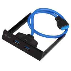 i-tec U3EXTEND USB 3.0-prednji okvir Hub Crna, Plava boja slika