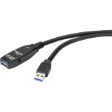 Renkforce    USB kabel    USB 3.2 gen. 1 (USB 3.0)    USB-A utikač, USB-A utičnica    5.00 m    crna
