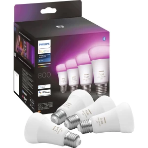 Philips Lighting Hue LED žarulje (4-dijelni set) 871951432840200 Energetska učinkovitost 2021: F (A - G) Hue White & Col. Amb. E27 Viererpack 4x570lm 60W E27 26 W toplo bijela do hladno bijel slika
