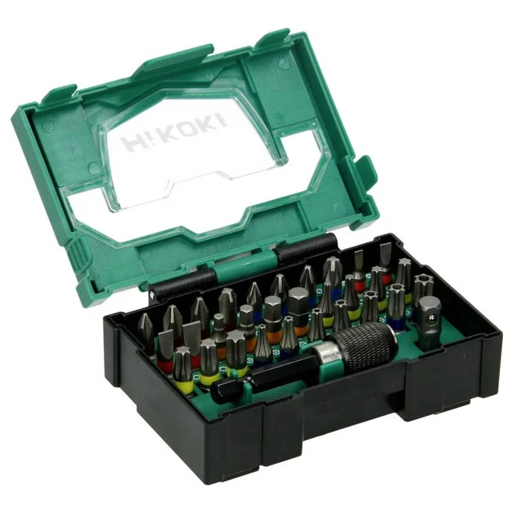 HiKOKI 40030019 bit komplet T-profil, ravni prorez, križni phillips, križni pozidriv, šesterokut uklj. držač bitova slika