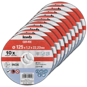 kwb CUT-FIX Ekonomični paket reznih ploča – set fleksibilnih diskova 125 x 1,0 za kutne brusilice, 10 komada kwb  711922 set reznih ploča 125 mm 10 St. slika