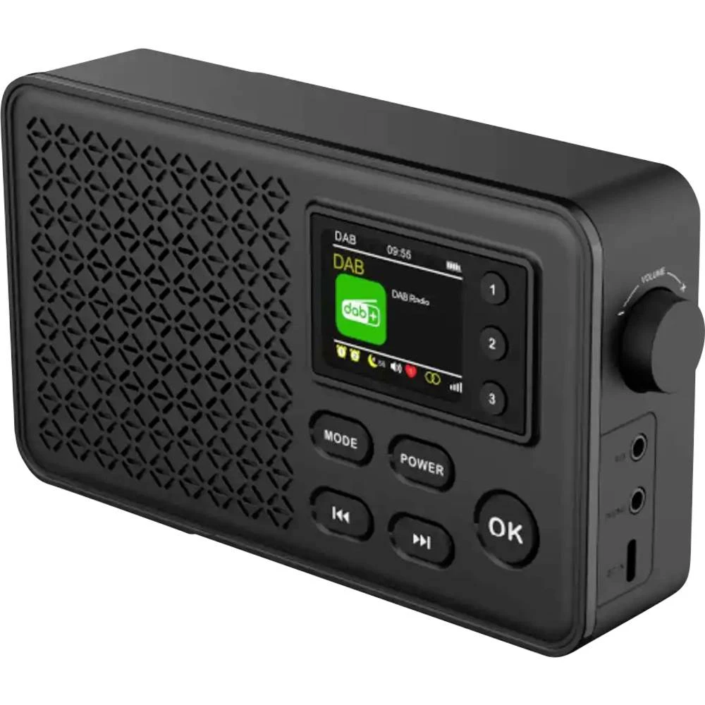 Denver DAB-57 desktop radio DAB+ (1012), DAB (1013), UKW (1014) USB, AUX  funkcija alarma crna slika
