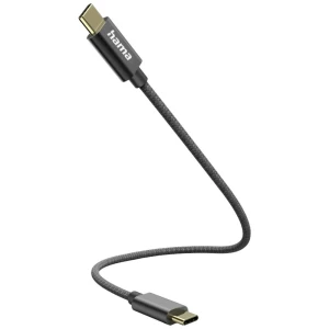 Hama USB kabel za punjenje USB 2.0 USB-C® utikač, USB-C® utikač 0.20 m crna 00201604 slika